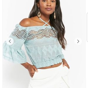 Crochet Off-the-Shoulder Top NWT